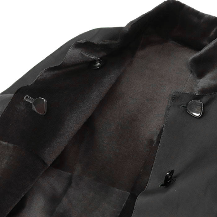 GIORGIO ARMANI coat 100% Kangaroo Charcoal gray Women 36 Used Authentic