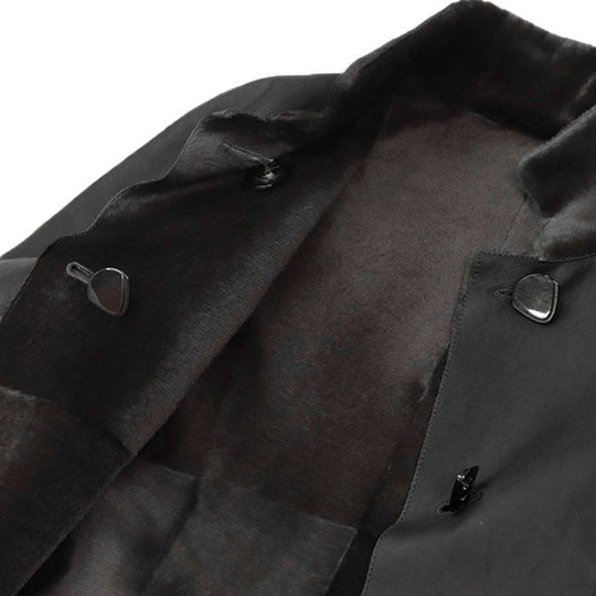 GIORGIO ARMANI coat 100% Kangaroo Charcoal gray Women 36 Used Authentic