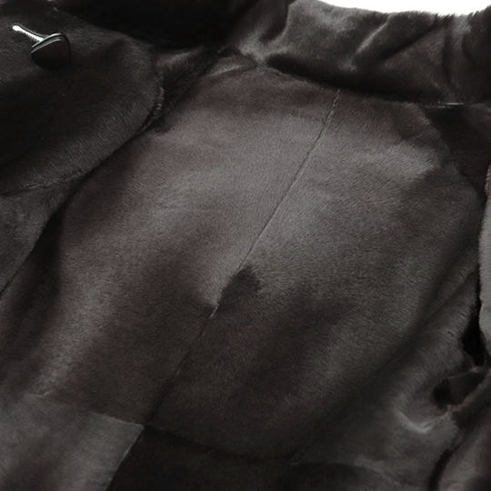 GIORGIO ARMANI coat 100% Kangaroo Charcoal gray Women 36 Used Authentic