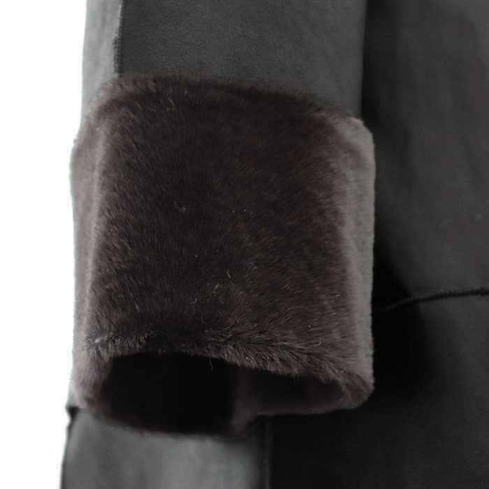 GIORGIO ARMANI coat 100% Kangaroo Charcoal gray Women 36 Used Authentic