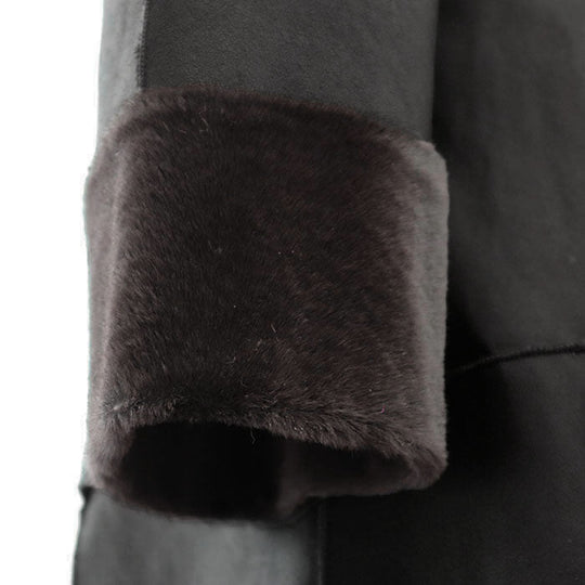 GIORGIO ARMANI coat 100% Kangaroo Charcoal gray Women 36 Used Authentic
