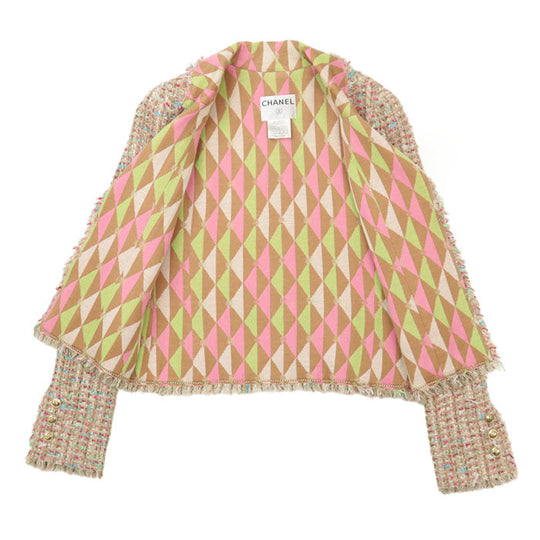 CHANEL setup Skirt lining: 100% silk [Outer fabric] 45% nylon, 20% wool [Lining] 57% cashmere, 43% wool Multicolor pink 04A P24786 Women 38 Used Authentic