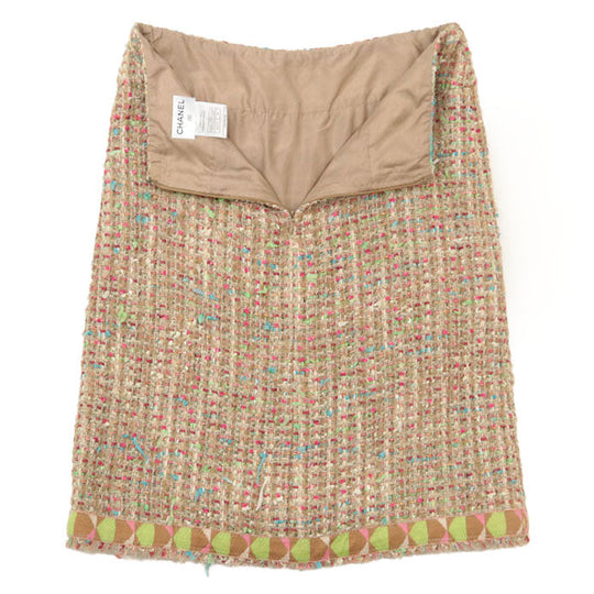 CHANEL setup Skirt lining: 100% silk [Outer fabric] 45% nylon, 20% wool [Lining] 57% cashmere, 43% wool Multicolor pink 04A P24786 Women 38 Used Authentic