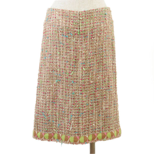 CHANEL setup Skirt lining: 100% silk [Outer fabric] 45% nylon, 20% wool [Lining] 57% cashmere, 43% wool Multicolor pink 04A P24786 Women 38 Used Authentic