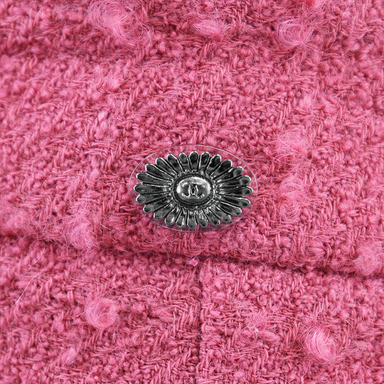 CHANEL setup [Outer material] 90% wool, 5% nylon [Lining] 100% silk pink P36437 Women Jacket 38/Skirt 36 Used Authentic