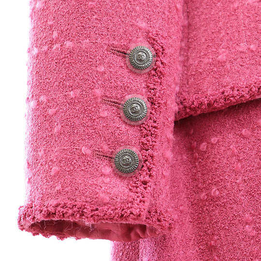 CHANEL setup [Outer material] 90% wool, 5% nylon [Lining] 100% silk pink P36437 Women Jacket 38/Skirt 36 Used Authentic