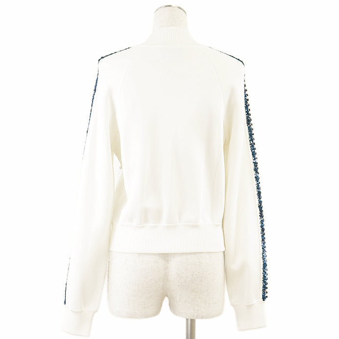 CHANEL Other outerwear 91% viscose, 7% polyamide Ivory, Multicolor P74166 Women 38 Used Authentic