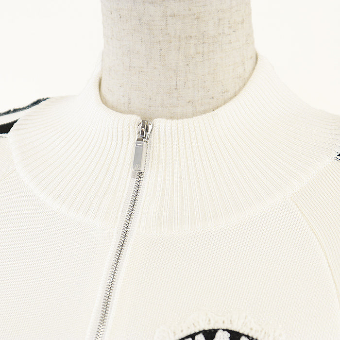 CHANEL Other outerwear 91% viscose, 7% polyamide Ivory, Multicolor P74166 Women 38 Used Authentic