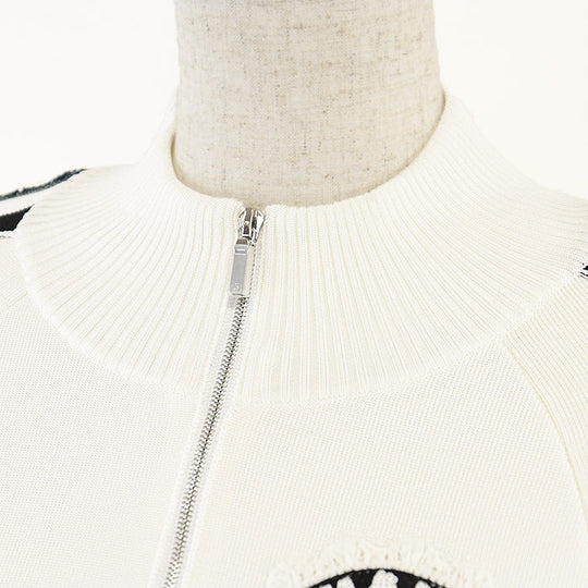 CHANEL Other outerwear 91% viscose, 7% polyamide Ivory, Multicolor P74166 Women 38 Used Authentic