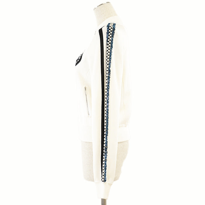 CHANEL Other outerwear 91% viscose, 7% polyamide Ivory, Multicolor P74166 Women 38 Used Authentic