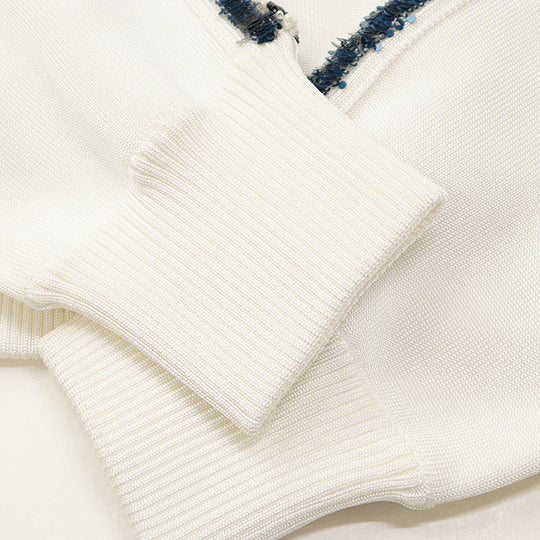 CHANEL Other outerwear 91% viscose, 7% polyamide Ivory, Multicolor P74166 Women 38 Used Authentic