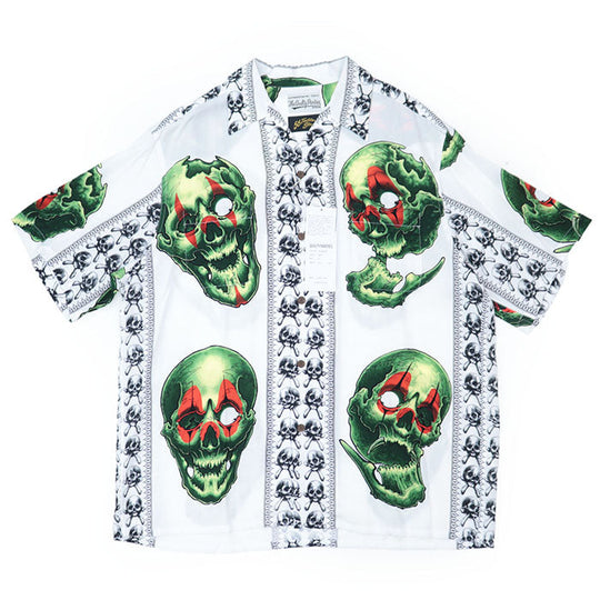 WACKO MARIA Short sleeve shirt [Outer material] 100% lyocell white mens XL Used Authentic