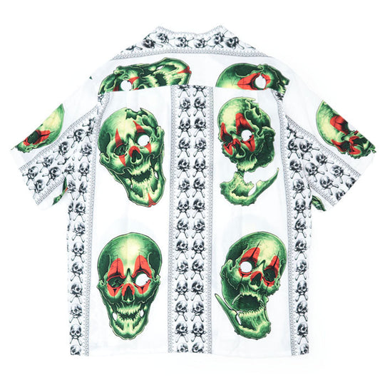 WACKO MARIA Short sleeve shirt [Outer material] 100% lyocell white mens XL Used Authentic