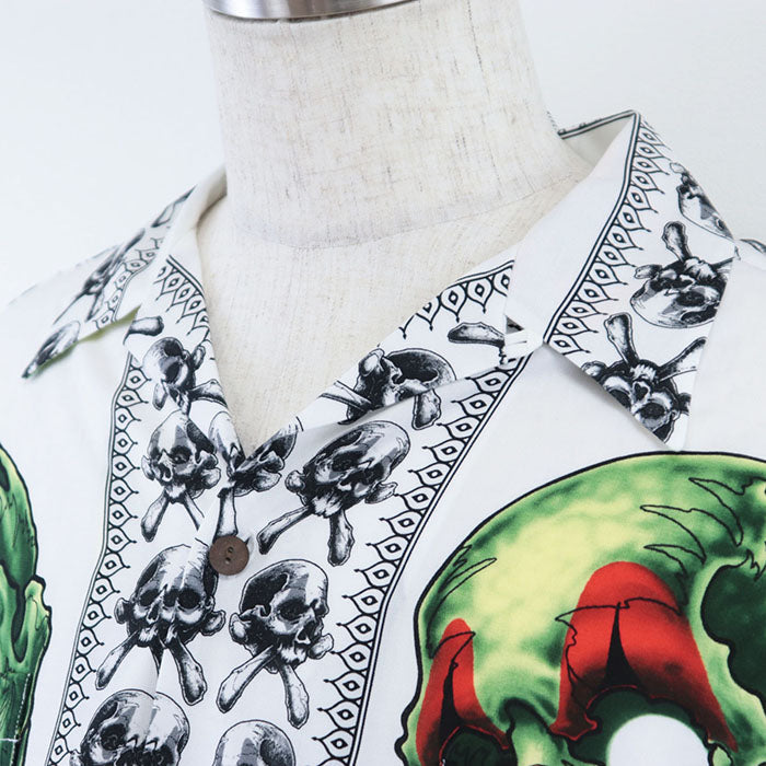 WACKO MARIA Short sleeve shirt [Outer material] 100% lyocell white mens XL Used Authentic