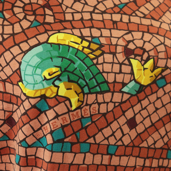 HERMES one piece [Outer material] 100% cotton Brown Women S Used Authentic