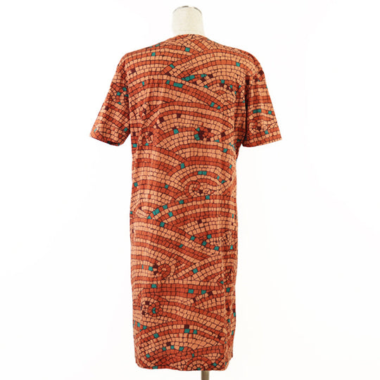 HERMES one piece [Outer material] 100% cotton Brown Women S Used Authentic