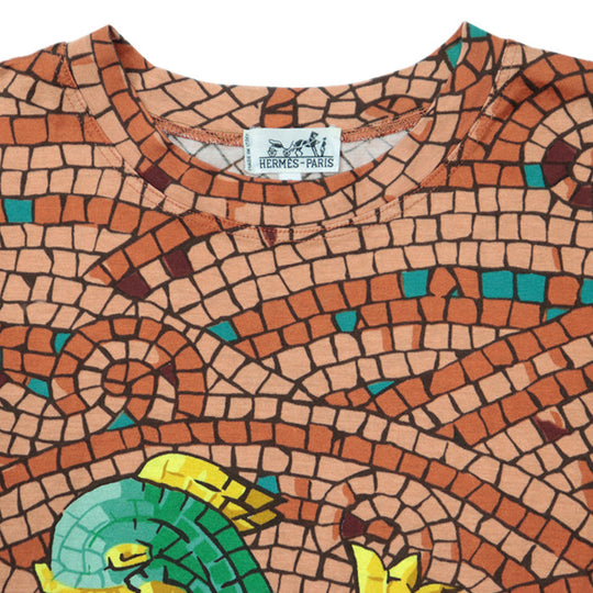 HERMES one piece [Outer material] 100% cotton Brown Women S Used Authentic