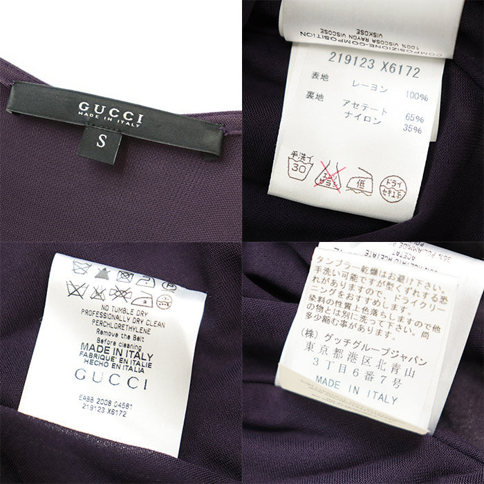 GUCCI one piece [Outer material] 100% rayon [Lining] 65% acetate, 35% nylon purple 219123 X6172 S