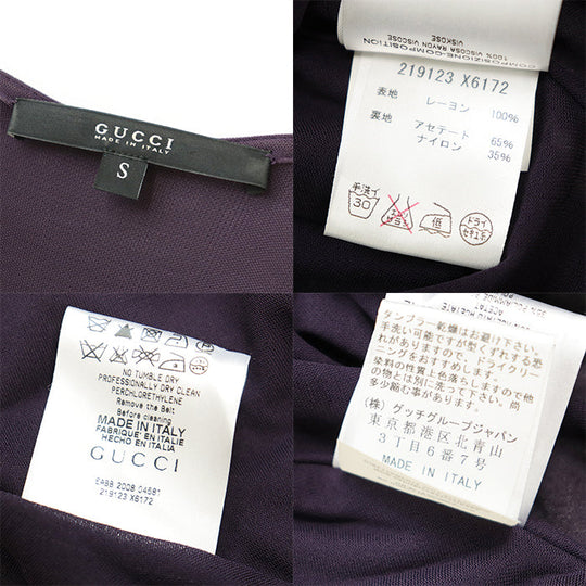 GUCCI one piece [Outer material] 100% rayon [Lining] 65% acetate, 35% nylon purple 219123 X6172 S