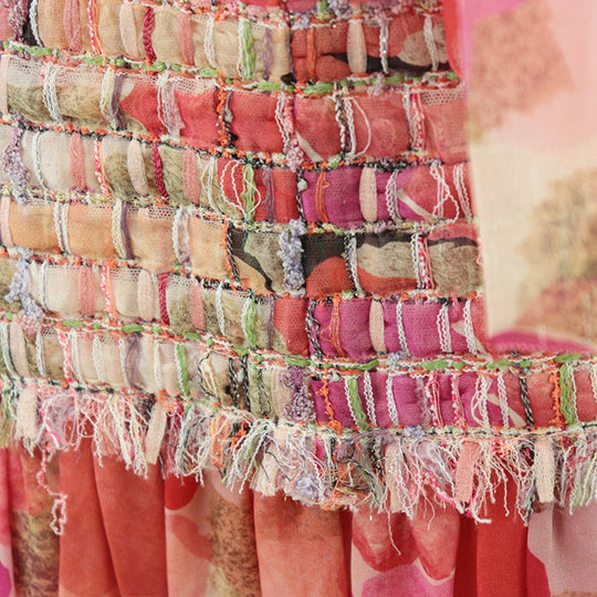 CHANEL one piece 36% nylon, 20% rayon, 15% silk, 10% polyester, 8% cotton, 7% linen, 4% metal [Outer fabric] 100% silk pink 36