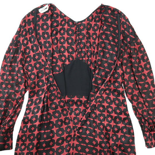 FENDI one piece [Outer material] 100% silk Black red Women 40 Used Authentic