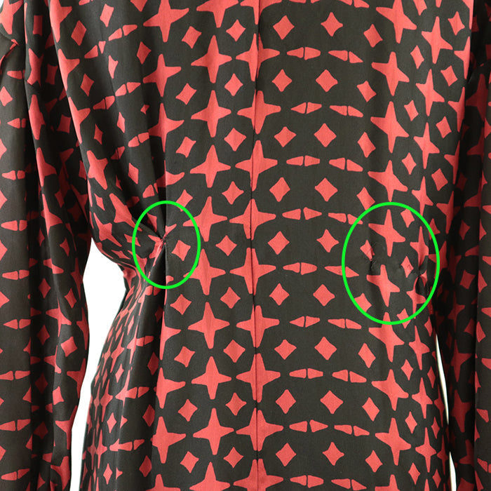 FENDI one piece [Outer material] 100% silk Black red Women 40 Used Authentic