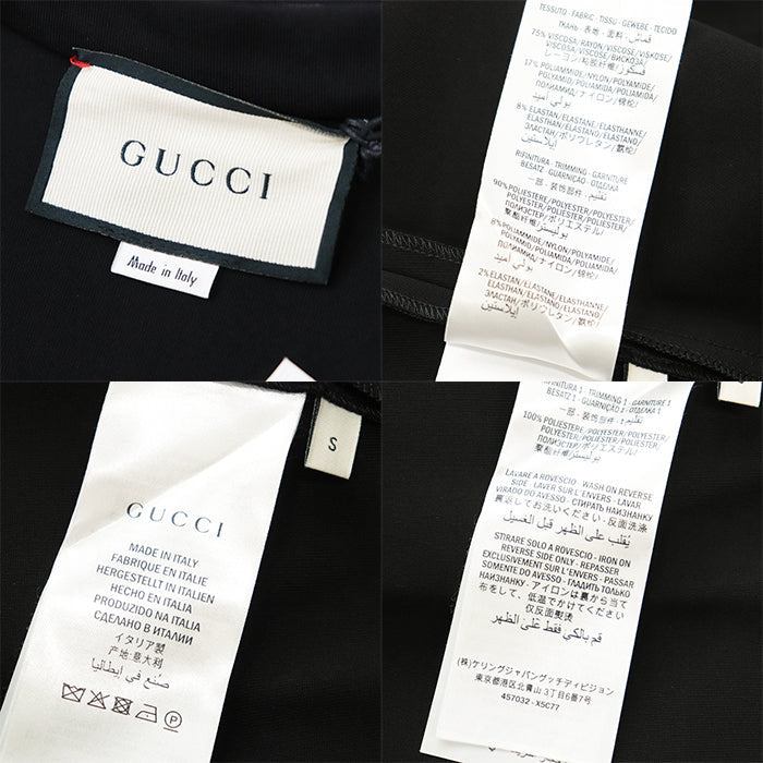 GUCCI one piece 75% rayon, 17% nylon Black, Red 457032 Women S Used Authentic