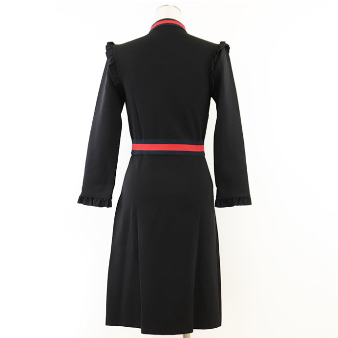 GUCCI one piece 75% rayon, 17% nylon Black, Red 457032 Women S Used Authentic