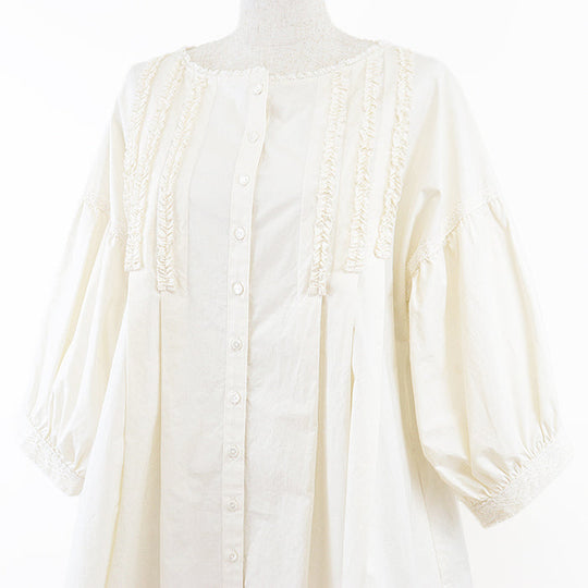 PINK HOUSE one piece cotton 100% off white A2111FBY365 Women ƒtƒŠ�[ Used Authentic