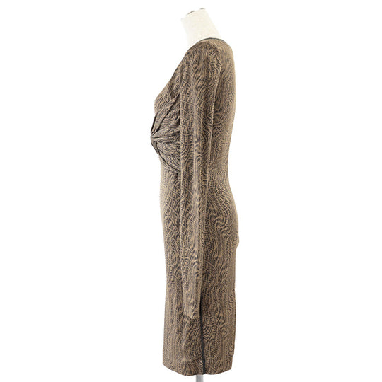 FENDI one piece 94% rayon, 4% nylon Brown, Black FDB628 AG72 Women 40 Used Authentic