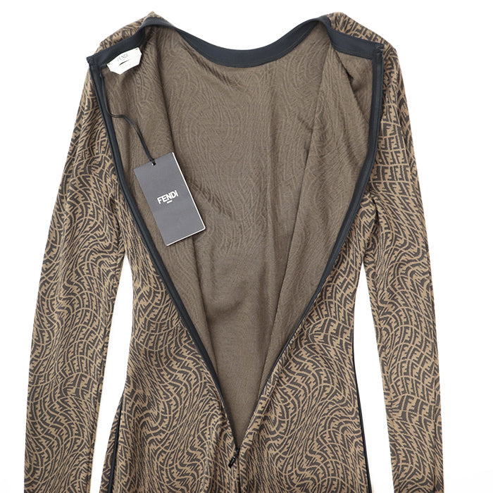 FENDI one piece 94% rayon, 4% nylon Brown, Black FDB628 AG72 Women 40 Used Authentic