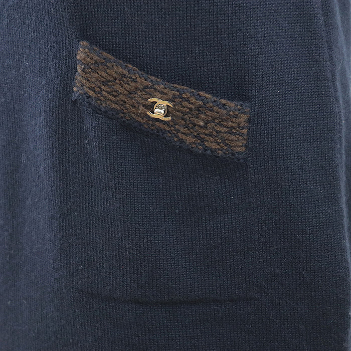 CHANEL one piece [Outer material] 100% cashmere Navy Women 38 Used Authentic