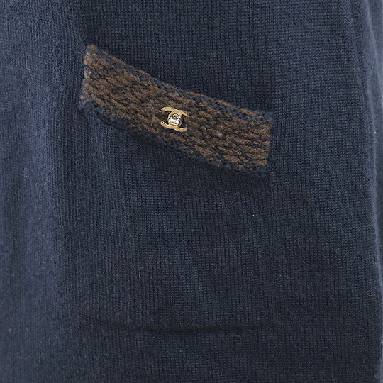 CHANEL one piece [Outer material] 100% cashmere Navy Women 38 Used Authentic