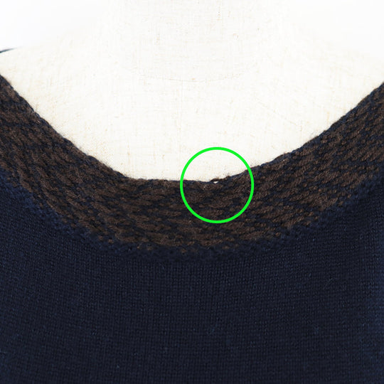 CHANEL one piece [Outer material] 100% cashmere Navy Women 38 Used Authentic