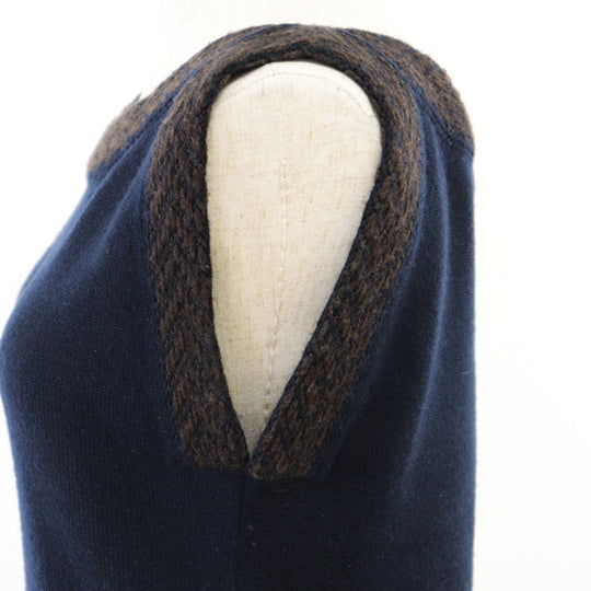 CHANEL one piece [Outer material] 100% cashmere Navy Women 38 Used Authentic
