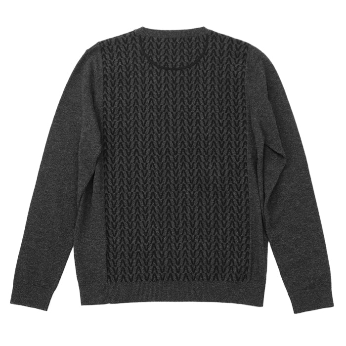 Valentino sweater [Outer material] 100% wool Gray black mens S Used Authentic
