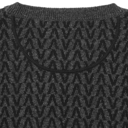 Valentino sweater [Outer material] 100% wool Gray black mens S Used Authentic