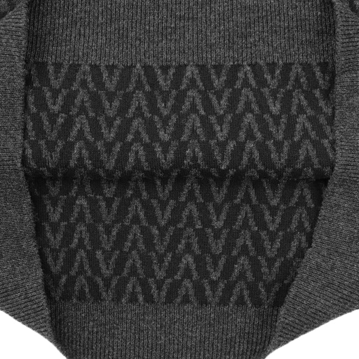 Valentino sweater [Outer material] 100% wool Gray black mens S Used Authentic
