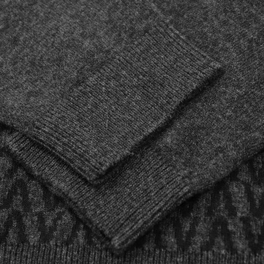 Valentino sweater [Outer material] 100% wool Gray black mens S Used Authentic