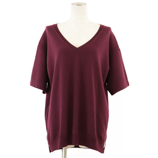 PRADA knit [Outer material] 100% cashmere Burgundy Women 42 Used Authentic