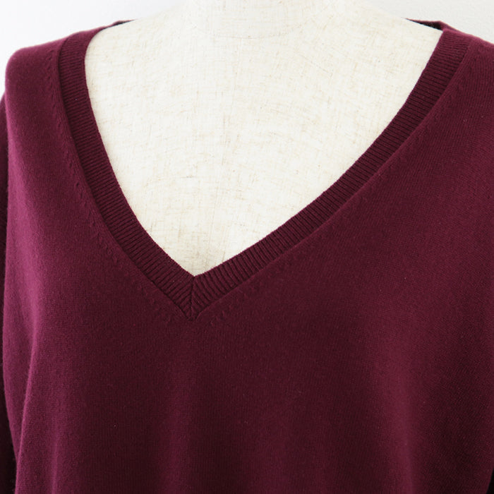 PRADA knit [Outer material] 100% cashmere Burgundy Women 42 Used Authentic