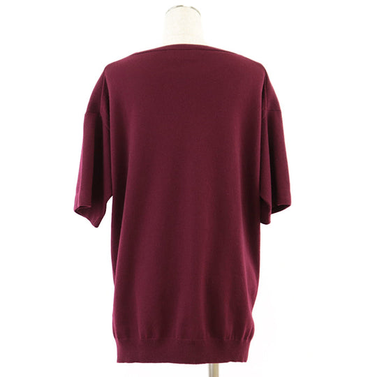 PRADA knit [Outer material] 100% cashmere Burgundy Women 42 Used Authentic