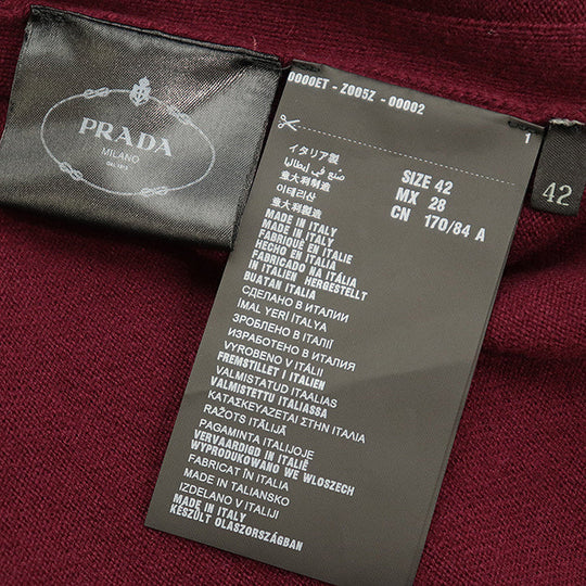 PRADA knit [Outer material] 100% cashmere Burgundy Women 42 Used Authentic