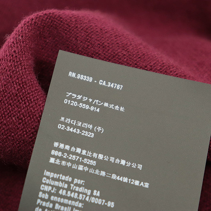 PRADA knit [Outer material] 100% cashmere Burgundy Women 42 Used Authentic