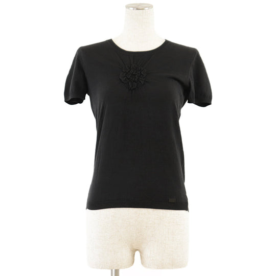 CHANEL knit [Outer material] 99% cotton, 1% elastane black Women 38 Used Authentic