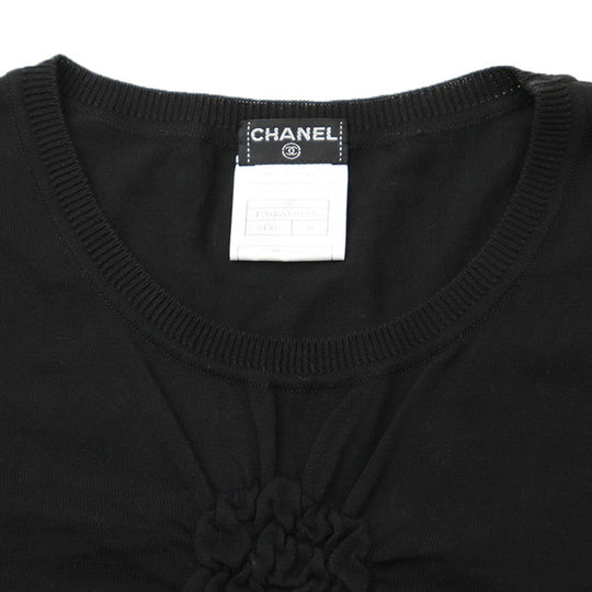CHANEL knit [Outer material] 99% cotton, 1% elastane black Women 38 Used Authentic