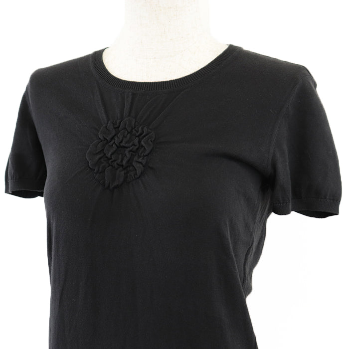 CHANEL knit [Outer material] 99% cotton, 1% elastane black Women 38 Used Authentic