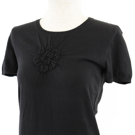 CHANEL knit [Outer material] 99% cotton, 1% elastane black Women 38 Used Authentic