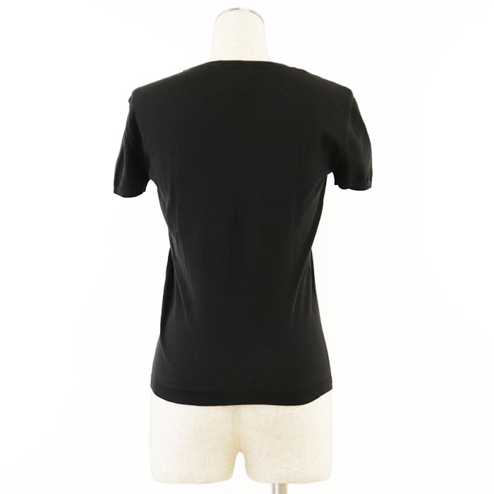 CHANEL knit [Outer material] 99% cotton, 1% elastane black Women 38 Used Authentic