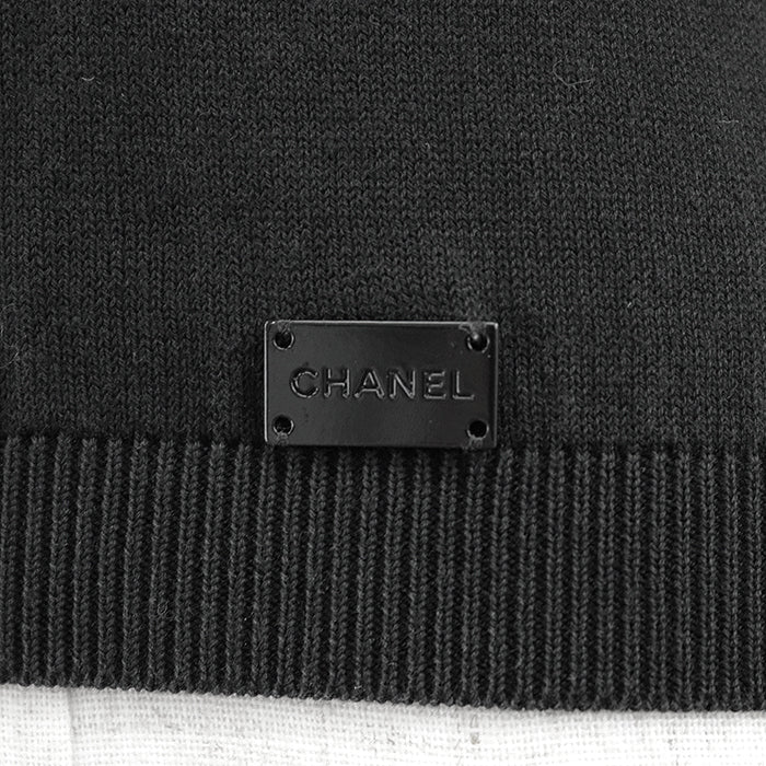 CHANEL knit [Outer material] 99% cotton, 1% elastane black Women 38 Used Authentic